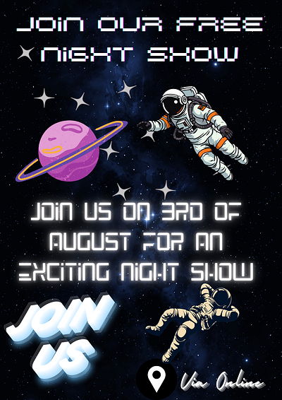 Galaxy themed night show flyer graphic design