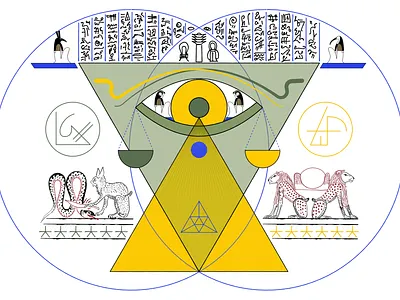 Cognitive Dissonance asemic art egyptian art graphic design illustration