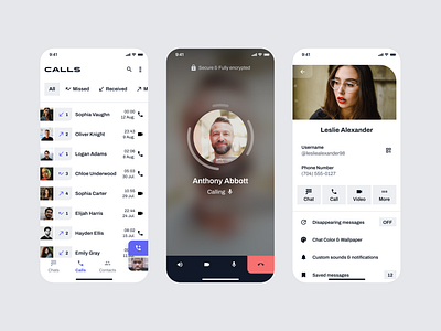 Calling Anthony... app audio call calling chat communication contact design detail digital list mobile phone ui ui design uiux ux video