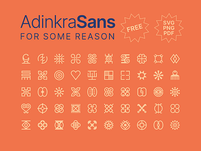 Adinkra Sans Icons (50 minimal icons) - free download adinkra africa asante ethnic ghana graphic design grid icon design icons pixel perfect poster symbols typography