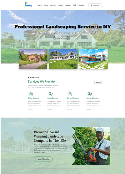 Landscaping Website UI Design home service website landing page design landscaping website service page ui ux web design