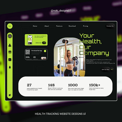 health tracking website UI design design figma graphic design typography ui ui ux