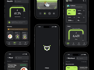 Fitbot Ai Fitness App android android design android ui app design figma fitness fitness app ios design material design mobile design mobile ui portfolio ui ui design ui ux ui ux portfolio user experience user interface ux ux design