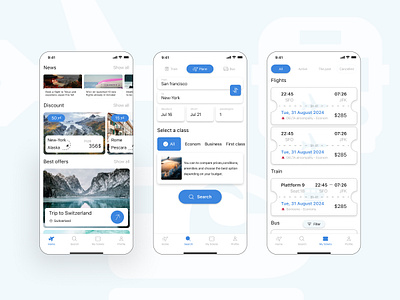 Travel Ticketing Mobile App app bus concept design flights mobile ticket tickets train travel ui ux