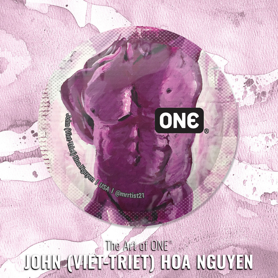 Condom Packaging for One® condom condom packaging contraceptives drawing equality gay sex health illustation male figure male physique nude figure packaging design painting safe sex