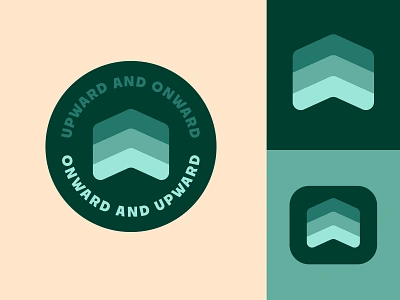 MGC: 144 Upward and Onward badge badge design branding cream design iconography illustration logo middle ground typography ui