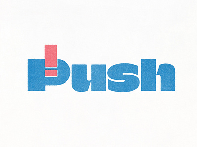 Push • App Logo Concept ! app blue brandidentity branding concept design feedback graphic design logo notification push pwa screen printing shock vector