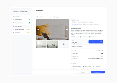 Property Detail Dashboard Page dashboard design property property listing rent ui ui design ux ux design