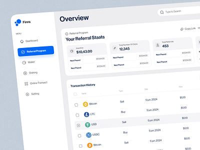 Referral Dashboard crypto dashboard dex exchange referral referral dashboard staking swap