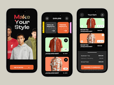 Fashion Ecommerce App app design app ui cloth app clothing app e commerce app ecommerce fashion ios mobile online store shop store design trendy ui ux