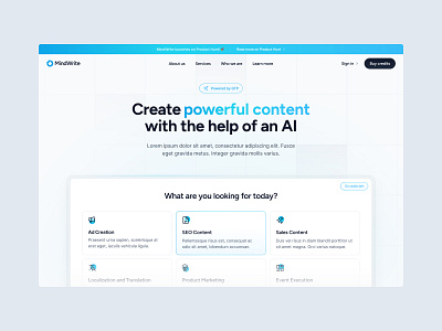 Hero section for AI SaaS startup app design graphic design typography ui ux