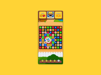 Flower Power - Match 3 game app branding design flower game illustration match 3 mobile saga map ui ux