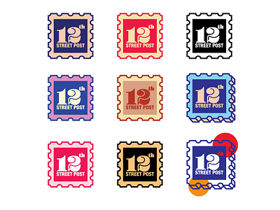 12th Street Post Color Exploration badge branding design graphic graphic design illustration logo office post postoffice stamp typography