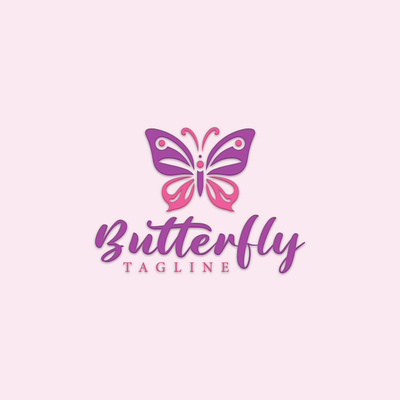 Graceful Butterfly Logo Design insect