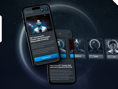 Elysian - Mobile App and Web App for an NFT insurer (+dashboard) android app app design apple appstore design interface ios ios screens mobile mobile app mobile app ui design mobile screen design mobile screens mobile ux ui design nft ui ux web app web application