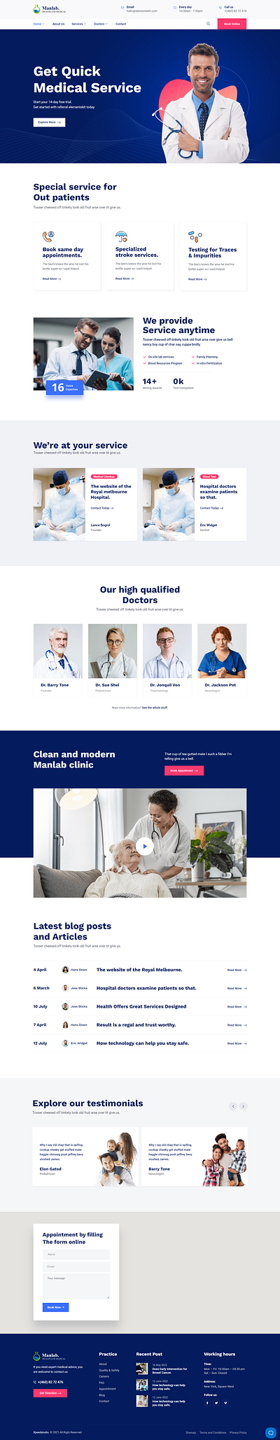 Medical Website Design By WordPress elementor pro responsive website web web design website design wordpress website