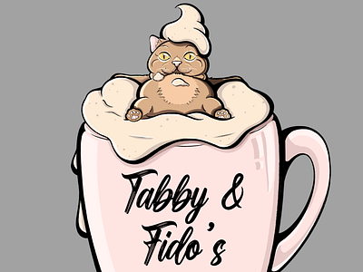 Tabby And Fido's Cat Cafe branding design digital graphic design logo sticker