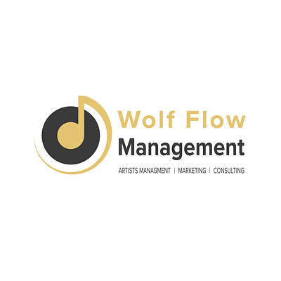 Wolf Flow Management branding design entertainment graphic design illustration logo music typography vector vinyl