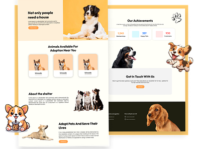 Pets website 🐾 adoptdontshop anshika design doglovers dogs petadoption petlovers pets thecreation ui ux website yellow