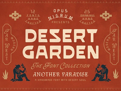 Desert Garden Font Collection branding bundle cactus country cowboy desert design download drawing font graphic design handmade hipster illustration logo old retro type typographic vintage