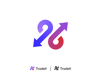 tradex- crypto, trading logo design, branding arrow logo brand identity branding creative crypto crypto logo cryptocurrency design gateway icon logo logo design modern logo trade trading trading logo vector