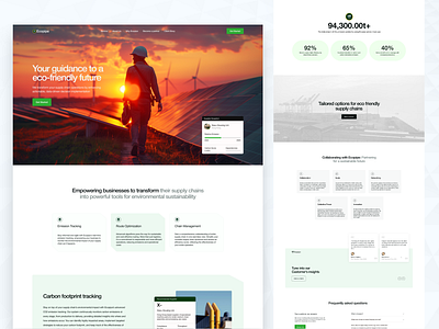 Ecopipe Website Design branding business carbon free daily ui eco ecofriendly environment green energy greenhouse industrial landing page minimal product design service solar energy sustainable sustainable development uiux design web design windmill