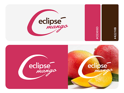 Eclipse Mango - Logo best branding creative creative design dribbble e logo fruit graphic design illustration logo logodesign m logo mango packeging pink premium royal ui vector western