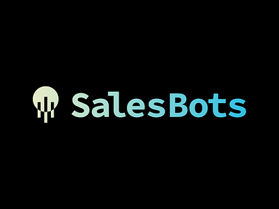 SalesBots Logo blockchain bot brand branding crypto glyph gradient logo logotype modern monospace nfts salesbots technology type typography web3