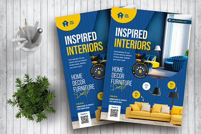 Home Interior Sale Flyer Template design flyer flyer design graphic design home interior print design print template