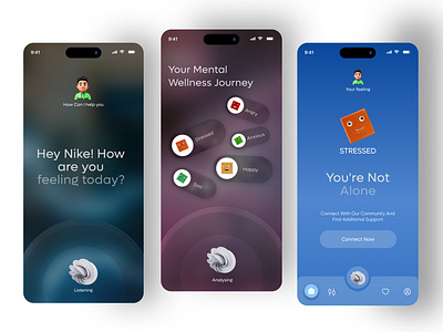 MARI- Mental Wellness AI Mobile App ai app concept figma mental mobile mobileapp ui ux