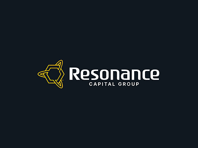 Resonance black brand design branding capital hexagon logo logo design typography yellow