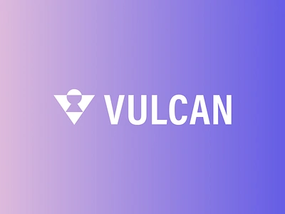 Vulcan Logo blockchain brand branding crypto glyph gradient icon logo logotype modern pink purple simple technology type typography v vulcan web3