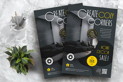 Home Interior Sale Flyer Template design flyer flyer design graphic design home interior print design print template