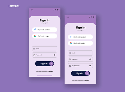 Sign In/ Sign Up mobile app UiUx Design. app design graphic design illustration typography ui