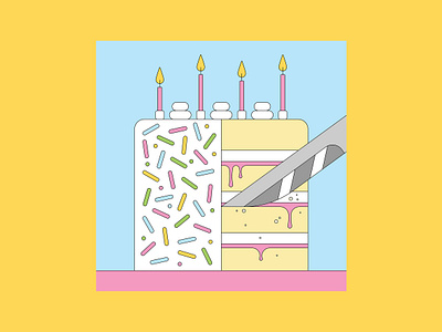 Lisa's funfetti birthday cake baking birthday cake cake candles commercial illustration funfetti happy birthday home cooking home made knife raspberry spot illustration sprinkles vanilla vector