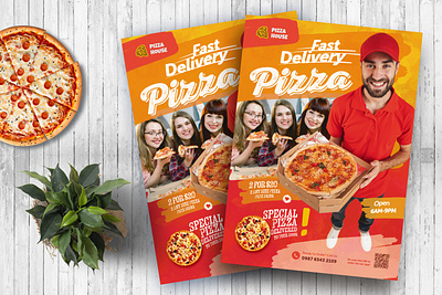 Pizza Restaurant Flyer design flyer flyer design graphic design pizza print design print template restaurant sale