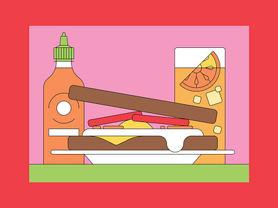 Archie's breakfast sandwich breakfast breakfast sandwich cheese chilli commercial illustration eggs food home cooking home made hot sauce ice illustration oj orange orange juice plaste sandwich spot illustration sriracha vector