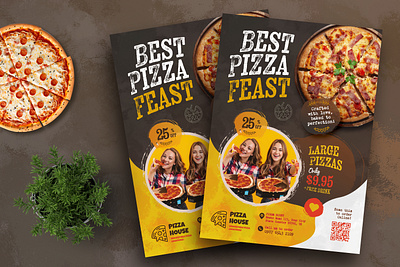 Pizza Restaurant Flyer design flyer flyer design graphic design pizza print design print template restaurant sale