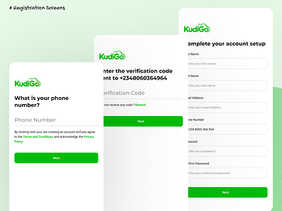 Kudigo Mobile App (Registration Screen Redesign) business kudigo mobile app redesign registration storefront ui userinterface