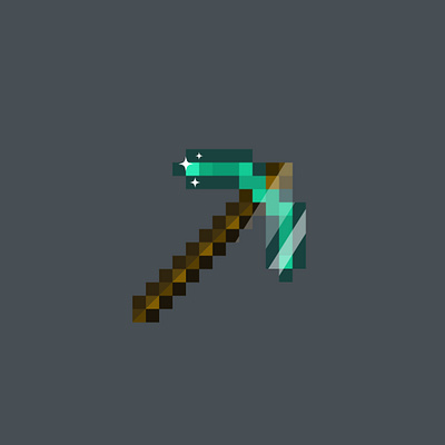 Minecraft - Diamond Pickaxe adobe branding design graphic design illustration logo vector