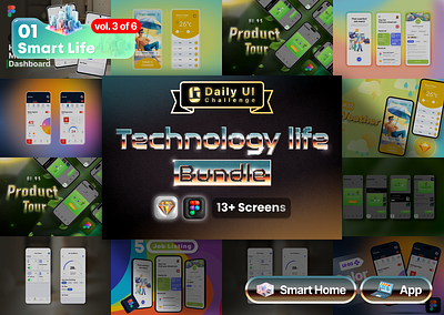 Technology Life Bundle | Daily UI Challenge daily dailyui dark mode design mobile page phone ui ui design uiux user experience user interface userexperience userinterface ux design