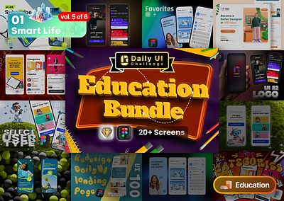 Education Bundle | Daily UI Challenge app daily dailyui dark mode design figma mobile page phone sketch ui ui design uiux user experience user interface userexperience userinterface ux ux design