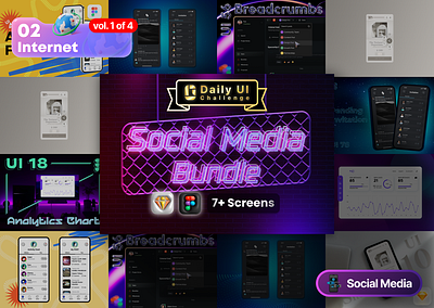 Social Media Bundle | Daily UI Challenge app daily dailyui dark mode design figma mobile page phone sketch ui ui design uiux user experience user interface userexperience userinterface ux ux design