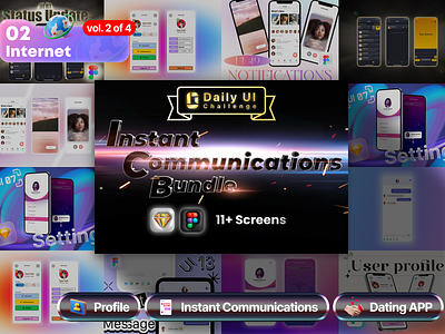 Instant Communications Bundle | Daily UI Challenge app daily dailyui dark mode design figma mobile page phone sketch ui ui design uiux user experience user interface userexperience userinterface ux ux design