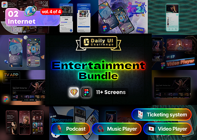 Entertainment Bundle | Daily UI Challenge app daily dailyui dark mode design figma mobile page phone sketch ui ui design uiserexperience uiux user experience user interface userinterface ux ux design