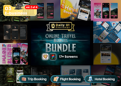 Online Travel Agencies Bundle | Daily UI Challenge app daily dailyui dark mode design figma mobile page phone sketch ui ui design uiux user experience user interface userexperience userinterface ux ux design