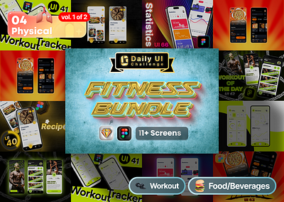 Fitness Bundle | Daily UI Challenge app daily dailyui dark mode design figma mobile page phone sketch ui ui design uiux user experience ux ux design