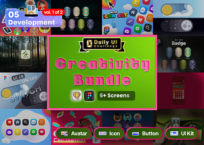 Creativity Bundle | Daily UI Challenge app daily dailyui dark mode design figma mobile page phone sketch ui ui design uiux user experience user interface userexperience userinterface ux ux design