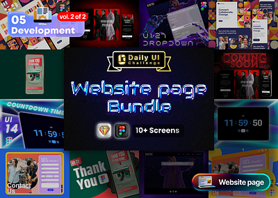 Website Page Bundle | Daily UI Challenge app daily dailyui dark mode design figma icon illustration mobile page phone sketch ui ui design uiux user experience user interface ux ux design website