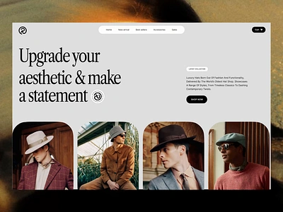 Hat Shop Landing page design buy design e commerce ecommerce website hat website hats landing page landing page design mens hat minimal online shop online shopping purchase shop shopping shopping website ui ux website website design